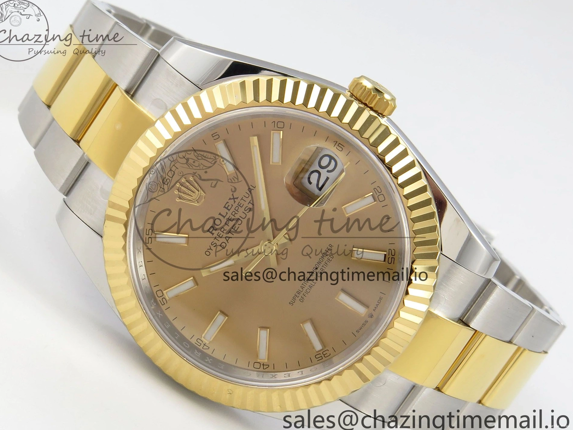 0113 Stretchable DateJust 41 126333 SS YG ARF 1:1 Best Edition YG Stick Dial on Oyster Bracelet SH3235 (Weighted) 211